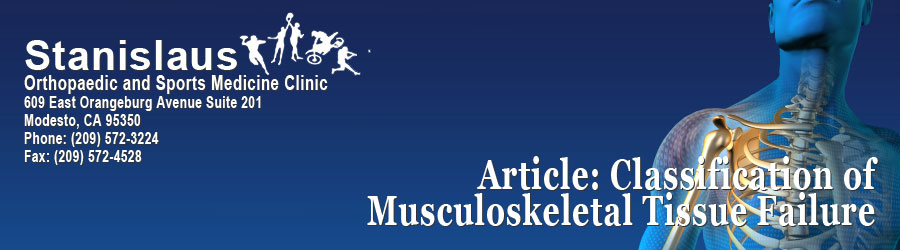 Article: Classification of Musculoskeletal Tissue Failure
